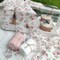 Mybbshower Floral Chiffon Fringe Ribbon 1.5" x 15Yd (3 Rolls *5Yd) for Wedding Invitations, Bridal Bouquets, DIY Tassel Garland Decorations, Gifts Wrapping & Bow Making (Pink White)